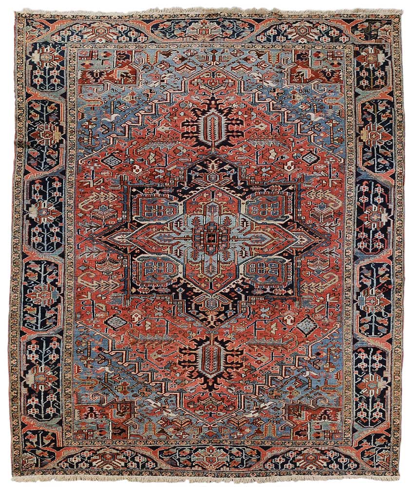 Appraisal: Heriz Carpet Persian mid th century typical central medallion with