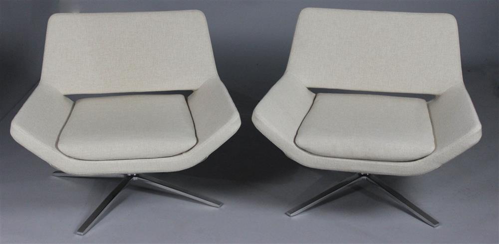 Appraisal: TWO B B ITALIA JEFFREY BERNETT METROPOLITAN LOW BACK CHAIRS