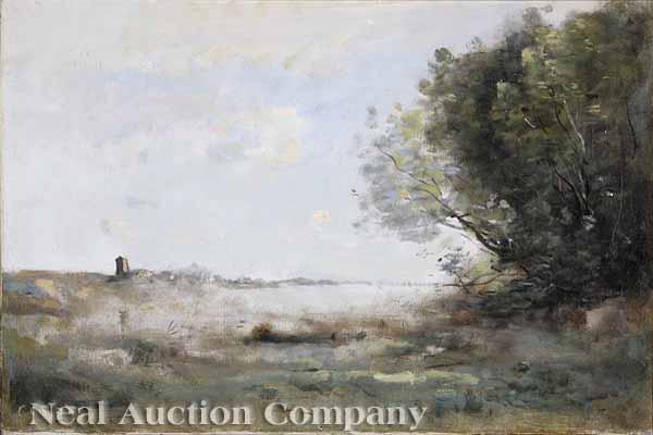 Appraisal: Jean-Baptiste-Camille Corot French - Souvenir de Saint Servan oil on