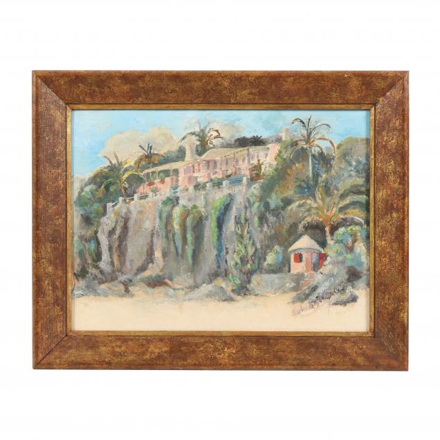 Appraisal: CHARLES LLOYD TUCKER BERMUDIAN - CLIFFSIDE BEACH CLUB Oil on