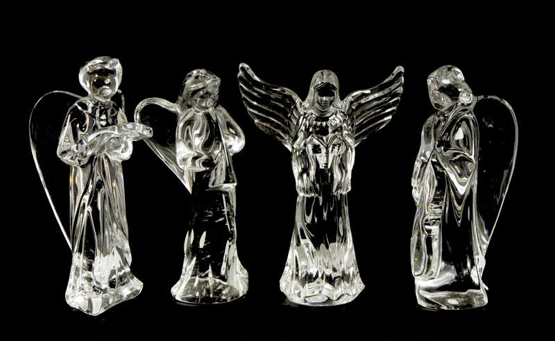 Appraisal: - Baccarat Angel Figurines Four figurines of angels glass three