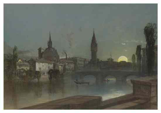 Appraisal: Henry Bright British - View of Tower on Rhine at