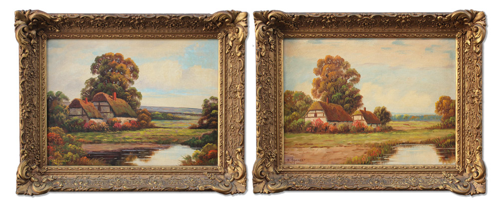 Appraisal: SPENCER Augustus United Kingdom - Pair of Landscape Scenes ''A