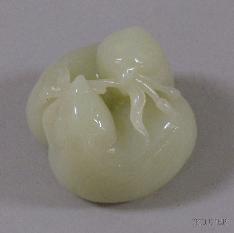 Appraisal: Carved Intertwined Jade Birds lg in