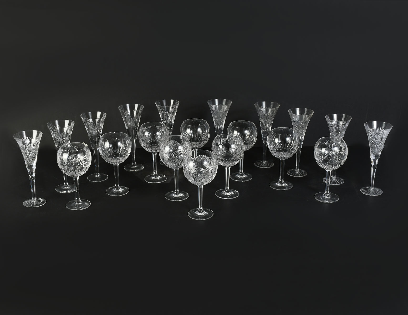 Appraisal: PC WATERFORD CRYSTAL COLLECTION Toasting goblets from the Millennium Collection