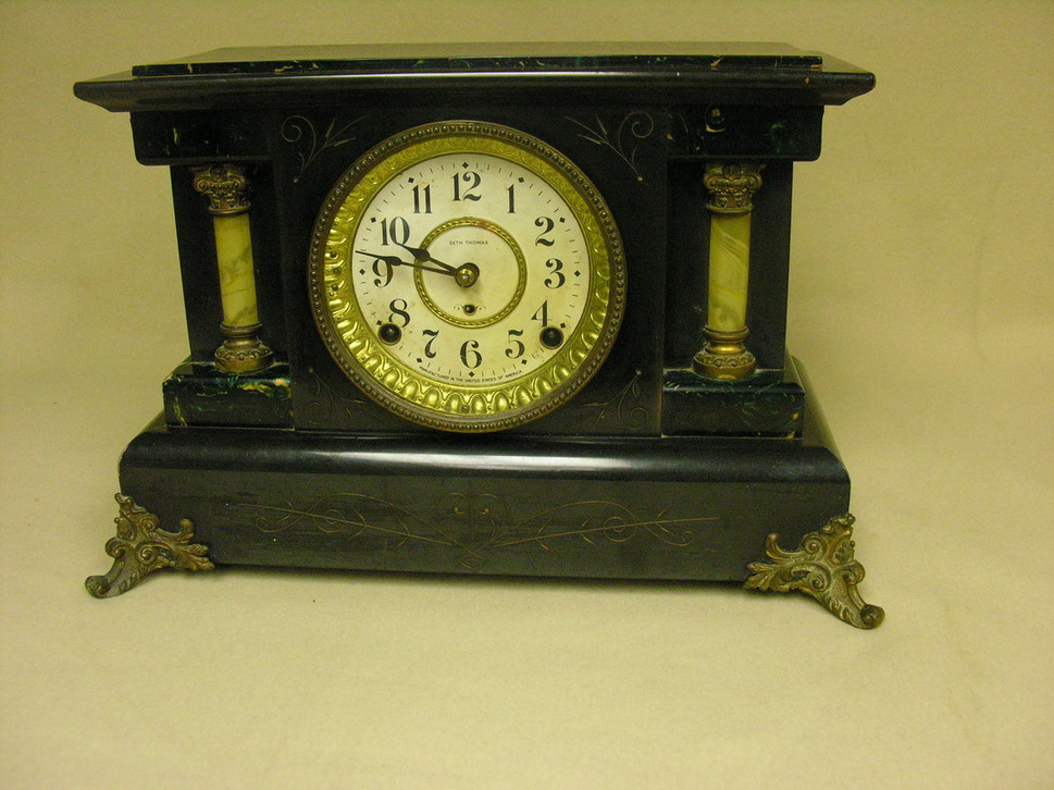 Appraisal: SETH THOMAS FAUX MARBLE MANTLE CLOCK Size by by