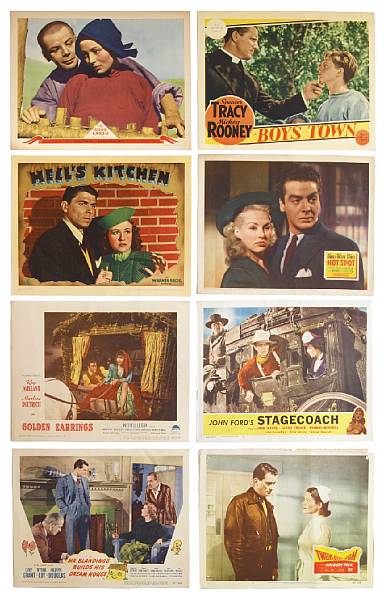 Appraisal: A group of lobby cards s- s Totaling from various