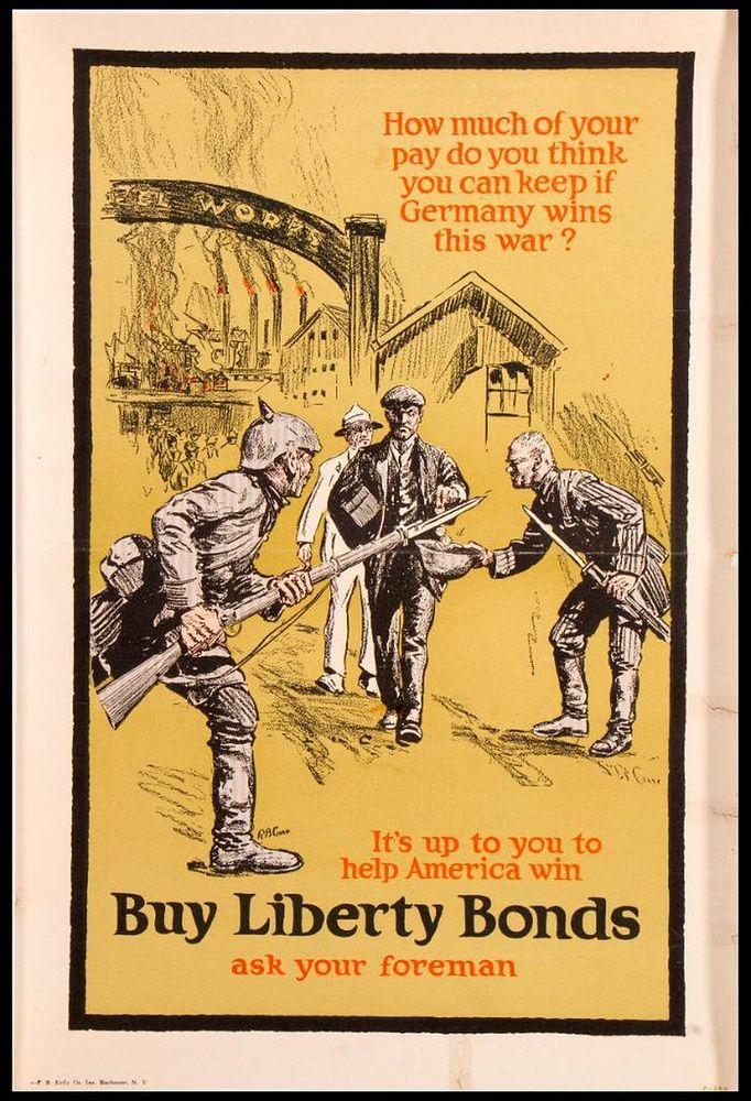 Appraisal: R B Cane VintageWorld War I Poster How Much of