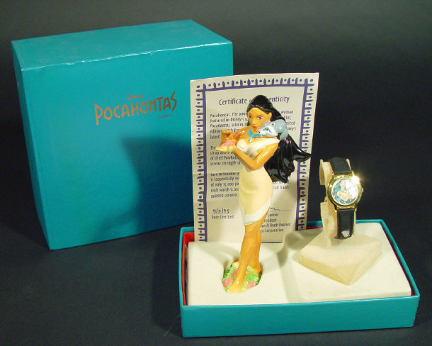 Appraisal: Boxed Disney Pocahontas presentation watch and figurine with original certificate