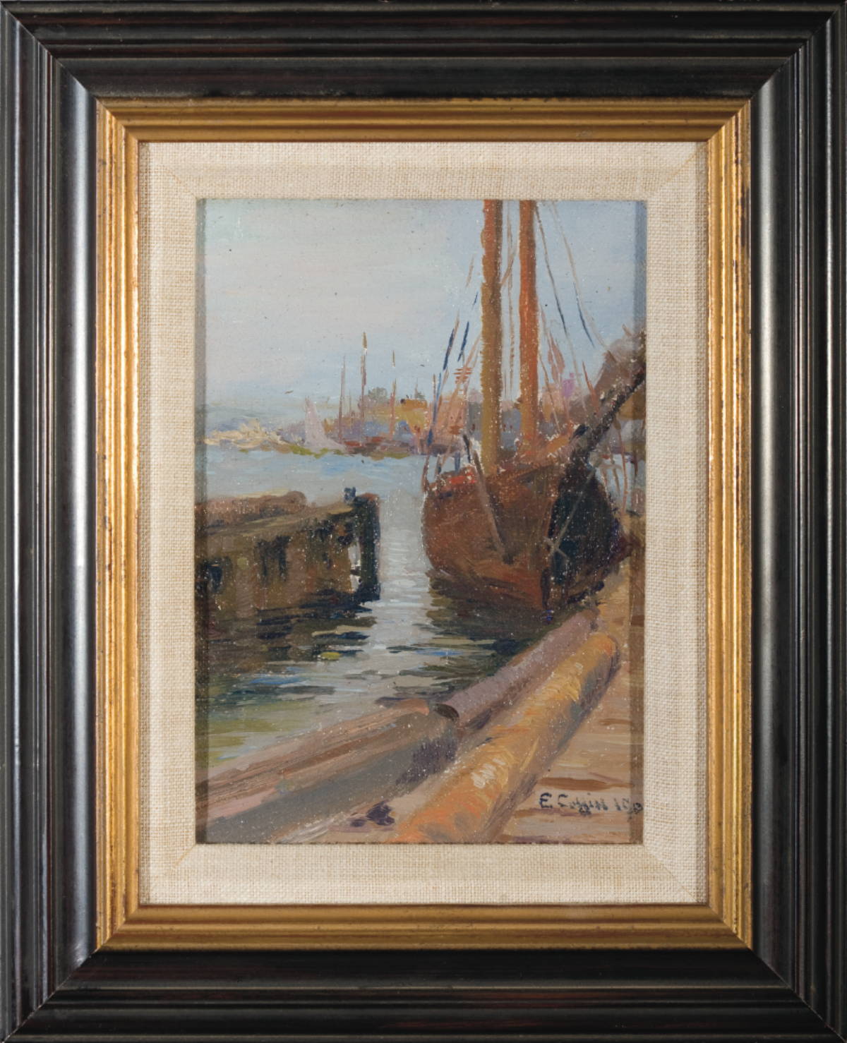 Appraisal: ELIZABETH R COFFIN AMERICAN - FISHING BOAT IN NANTUCKET HARBOR