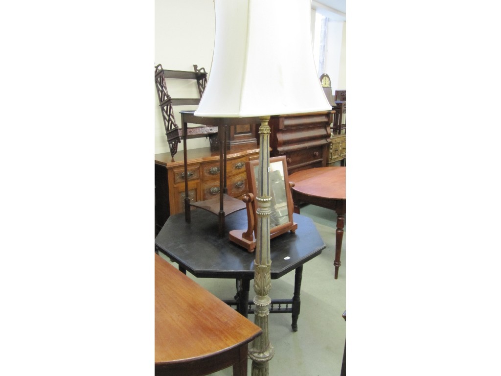 Appraisal: Late Victorian mahogany folding table Victorian ebonised octagonal table Edwardian