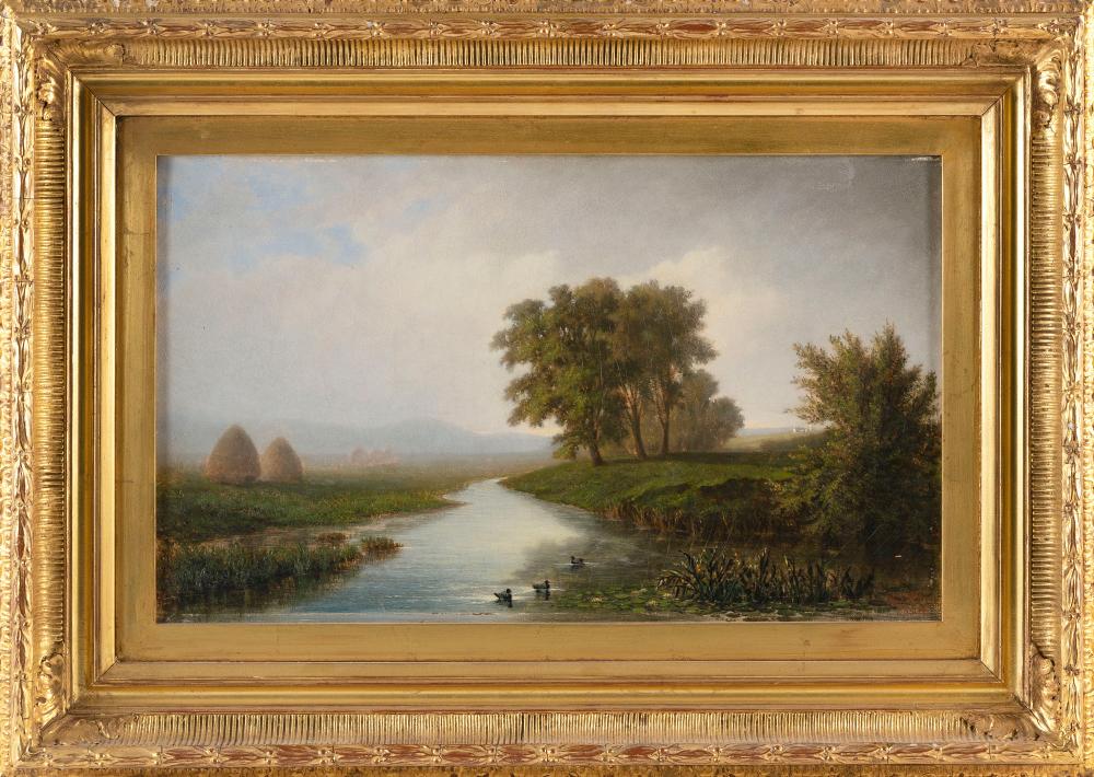 Appraisal: BENJAMIN SMITH ROTCH MASSACHUSETTS - HAYSTACKS ON THE NEPONSET RIVER