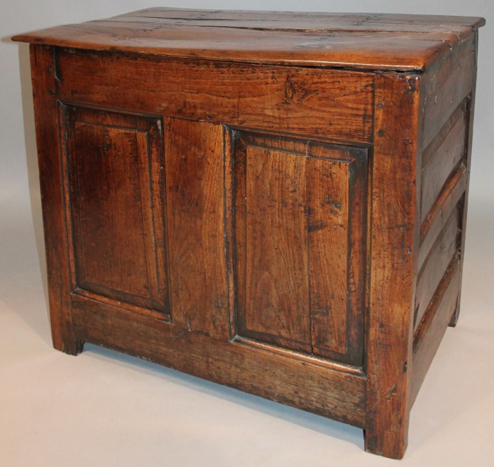 Appraisal: A late thC oak coffer of good proportion the rectangular