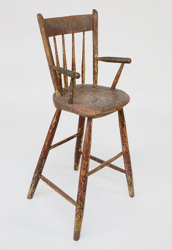 Appraisal: Thumb Back Windsor Child's Highchair early th Century Thumb Back