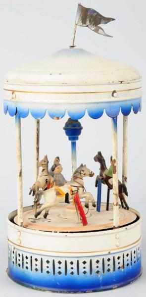 Appraisal: Hand-Painted Tin Doll Company Carousel Toy German Steam accessory version