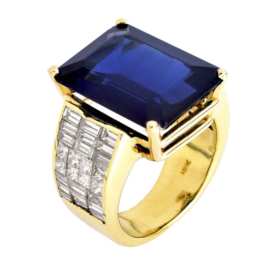 Appraisal: AGL ct Sapphire Diamond and K Gold Ring AGL Certified