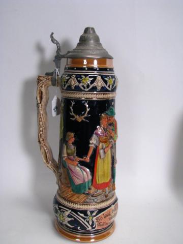 Appraisal: West German Lidded Stein approximately liter circa mid th century