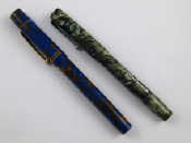 Appraisal: Fountain pens A blue marbled Ingersoll and a green marbled