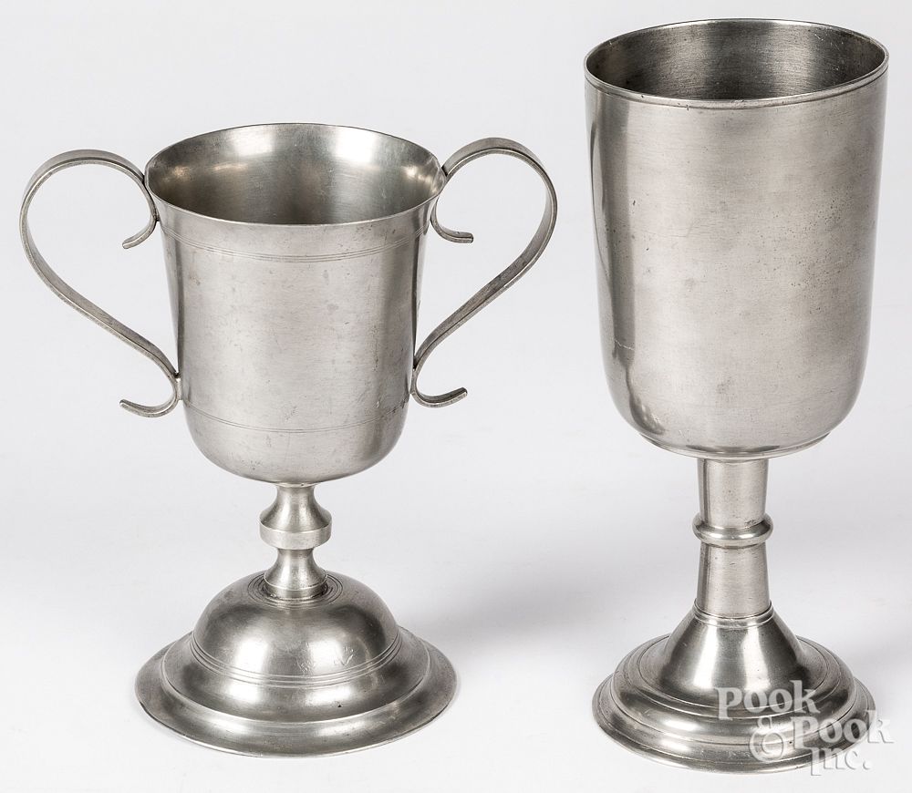 Appraisal: Pewter church cup attributed to Israel Trask Pewter church cup