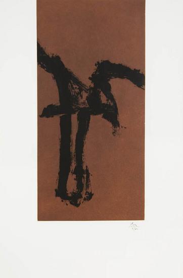 Appraisal: Robert Motherwell - primal sign iv b aquatint printed in