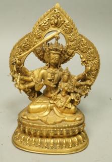 Appraisal: Antique Brass Hindu Deity Multi armed seated dei Antique Brass