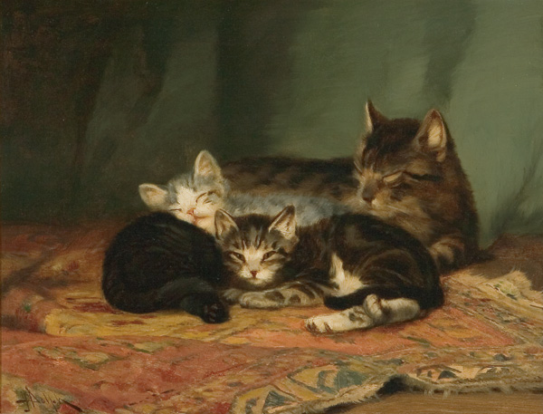 Appraisal: DOLPH JOHN HENRY American - Mother and Three Kittens at