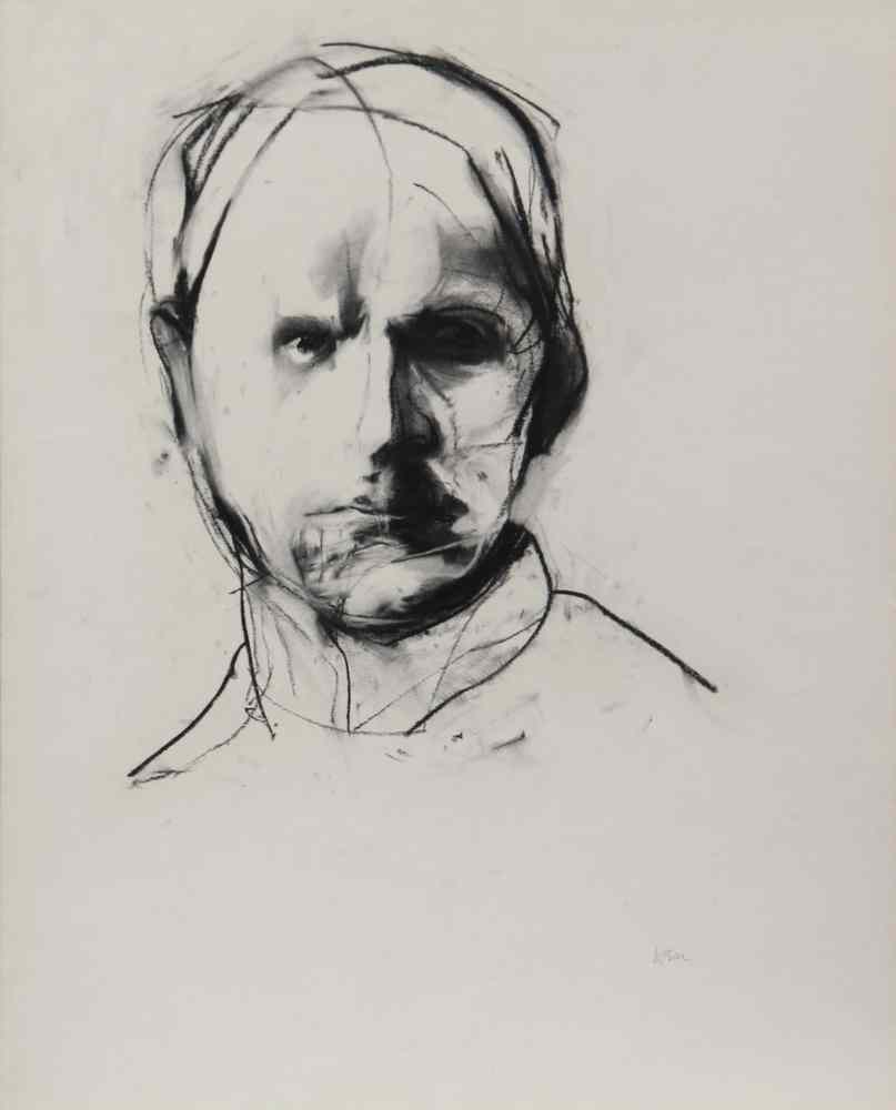 Appraisal: PORTRAIT DRAWING BY CHARLES WELLS b New York New York