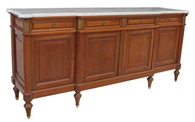 Appraisal: French Louis XVI style mahogany breakfront sideboard early th c