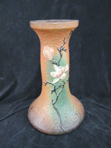 Appraisal: Roseville Pottery Magnolia Pedestal brown green tall 's excellent