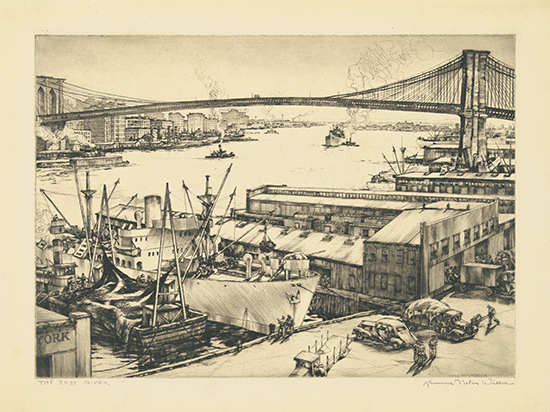 Appraisal: LAWRENCE NELSON WILBUR The East River Drypoint x mm x