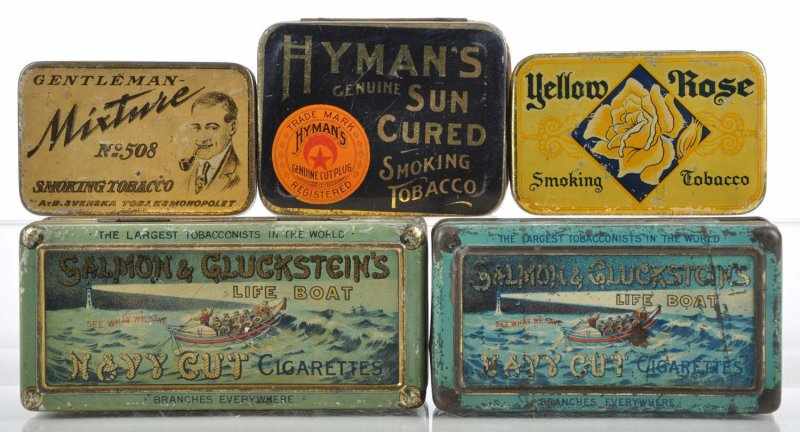 Appraisal: Lot of Round Corner Tobacco Tins Description Lot includes two