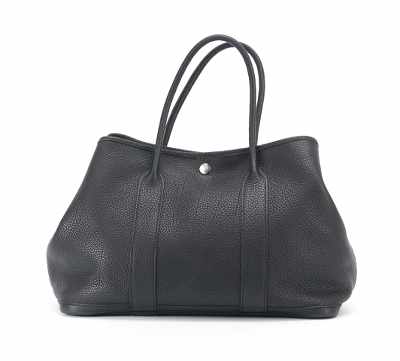 Appraisal: A Hermes Garden Party Black Leather Tote Soft black negonda