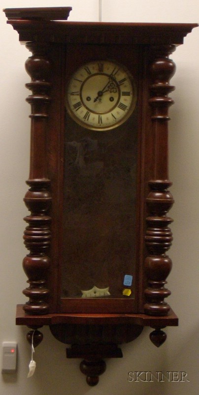 Appraisal: Vienna Regulator Wall Clock by Gustav Becker Germany with molded