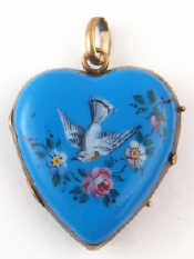 Appraisal: An antique silver and enamel locket approx cm