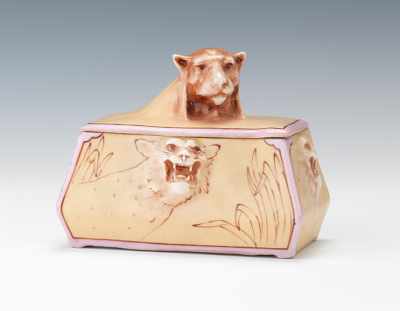 Appraisal: An Austrian Art Nouveau Tobacco Humidor Royal Bruxonia Rectangular porcelain