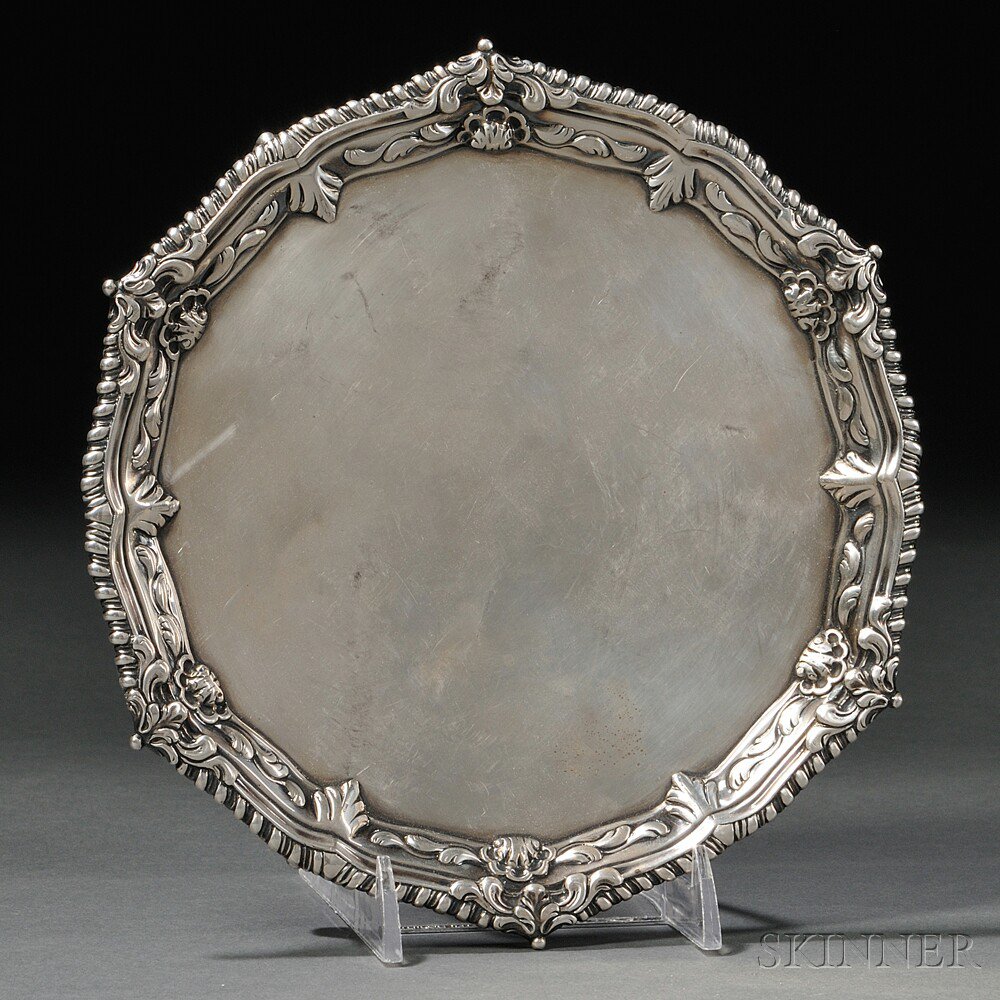 Appraisal: George III Sterling Silver Salver London - maker's mark ID