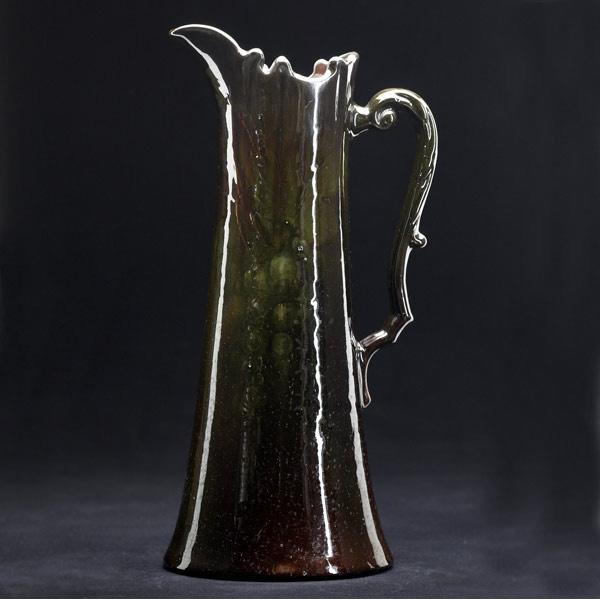 Appraisal: ROSEVILLE Rozane Royal Dark pitcher painted with green grapes Glazed