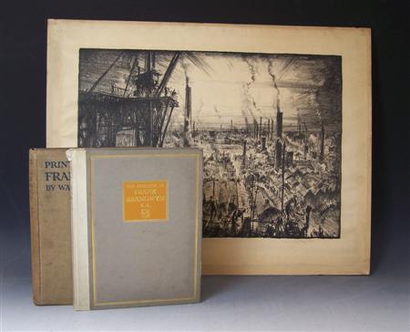 Appraisal: Brangwyn Frank Industrial scene etching signed in pencil by Brangwyn