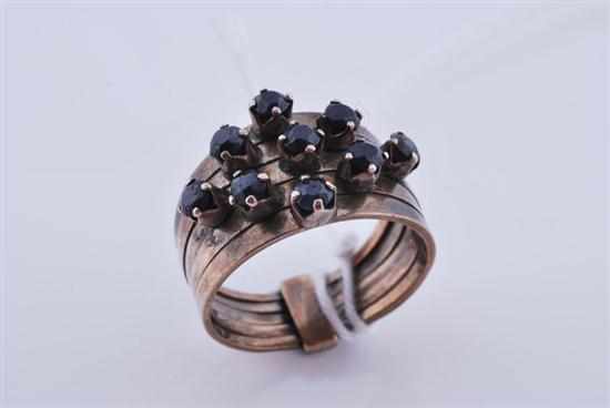 Appraisal: A SAPPHIRE SET DRESS RING STAMPED CT