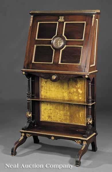 Appraisal: A Good American Renaissance Carved Mahogany and Bronze-Mounted Portfolio Stand