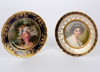 Appraisal: A Rosenthal cabinet plate painted a female portrait signed Rau