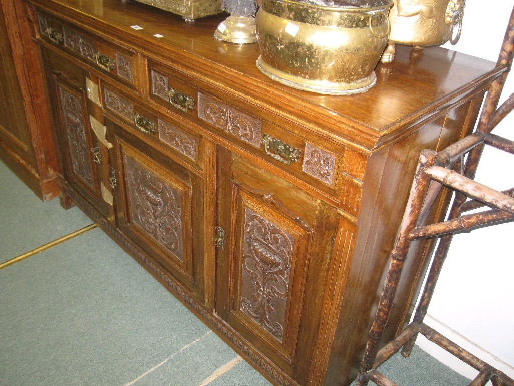 Appraisal: Carved oak sideboard