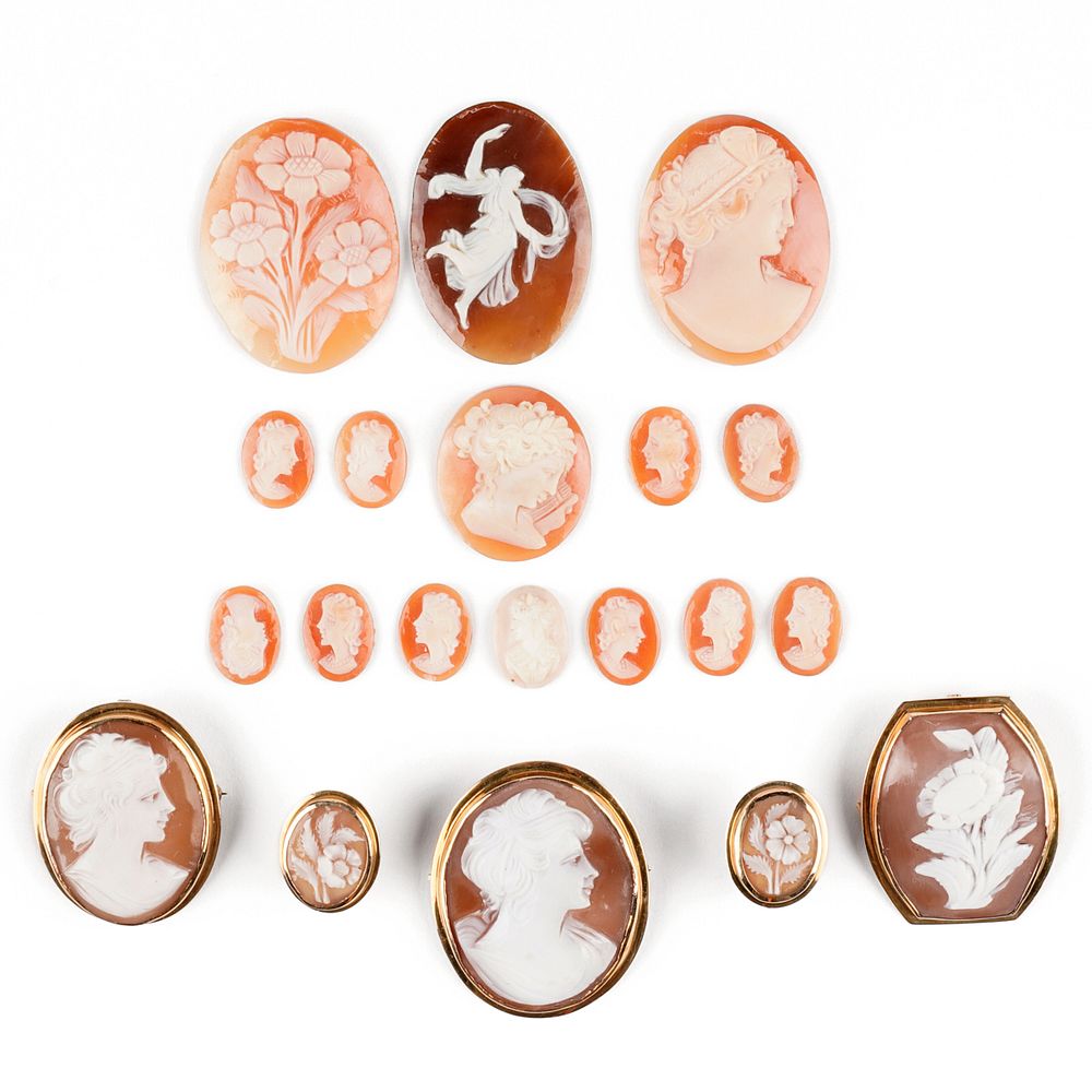 Appraisal: Grp Vintage Cameo Pendants Large group of vintage cameo pendants