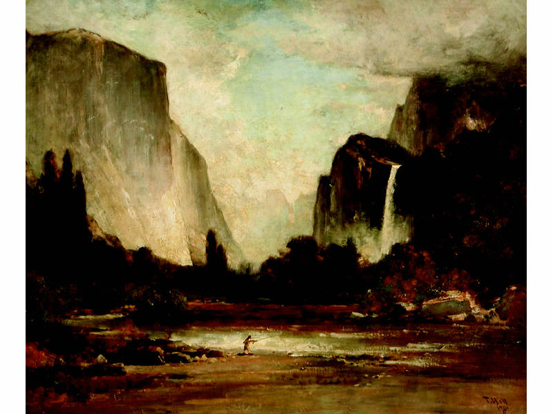 Appraisal: THOMAS HILL AMERICAN - Yosemite Valley oil on canvas signed