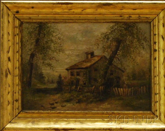 Appraisal: Continental School th Century Cottage View Signed M C Stokes