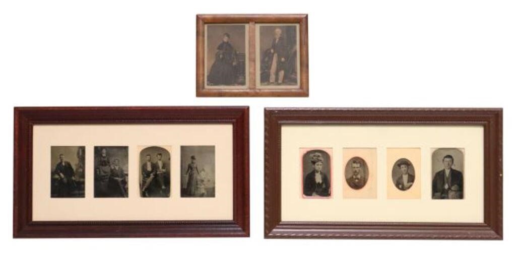 Appraisal: lot of Antique framed tintype photos and prints th c