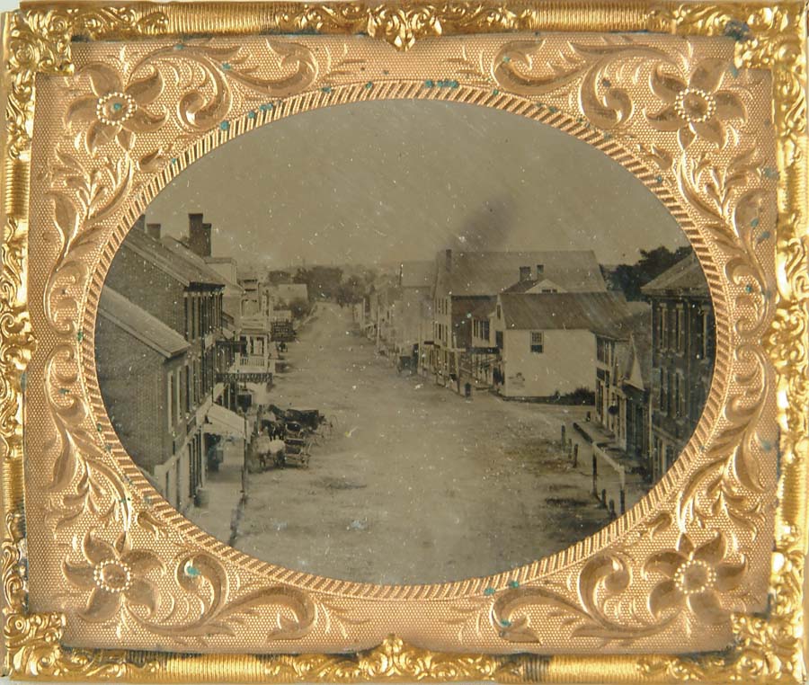 Appraisal: TINTYPE OF TOWN STREET Probably Waterville Maine or a surrounding