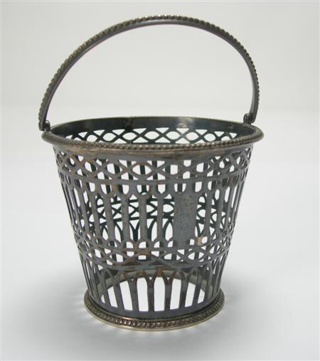 Appraisal: A small George III sugar basket Philip Freeman London bucket