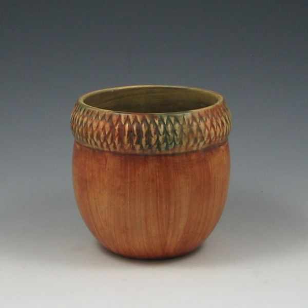 Appraisal: Weller Woodcraft Acorn Planter marked Weller ''h very tiny glaze