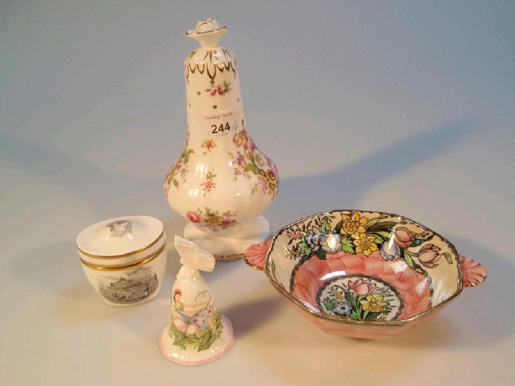 Appraisal: A Hammersley bone china 'Howard Sprays' sugar caster a Malling